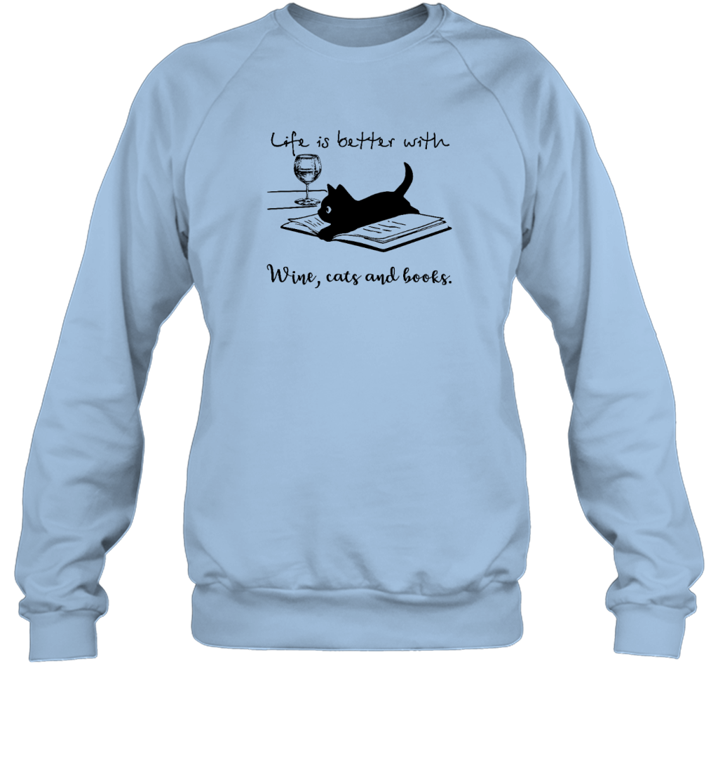 Miah869_wine Life Is Better With Wine, Cats And Books