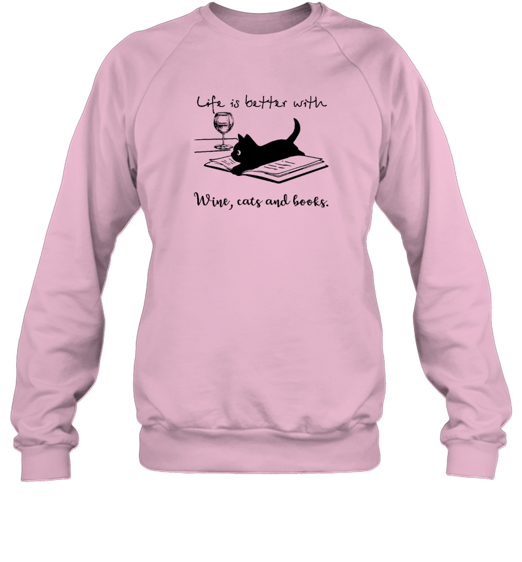 Miah869_wine Life Is Better With Wine, Cats And Books