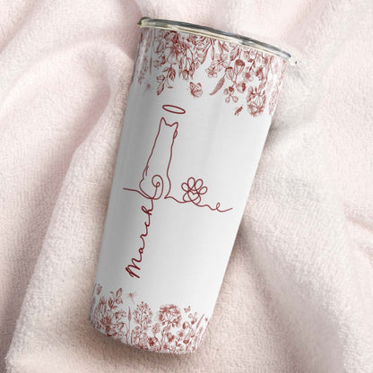 PSTB21 Toile De Jouy French Dog Line - Personalized Custom Tumbler