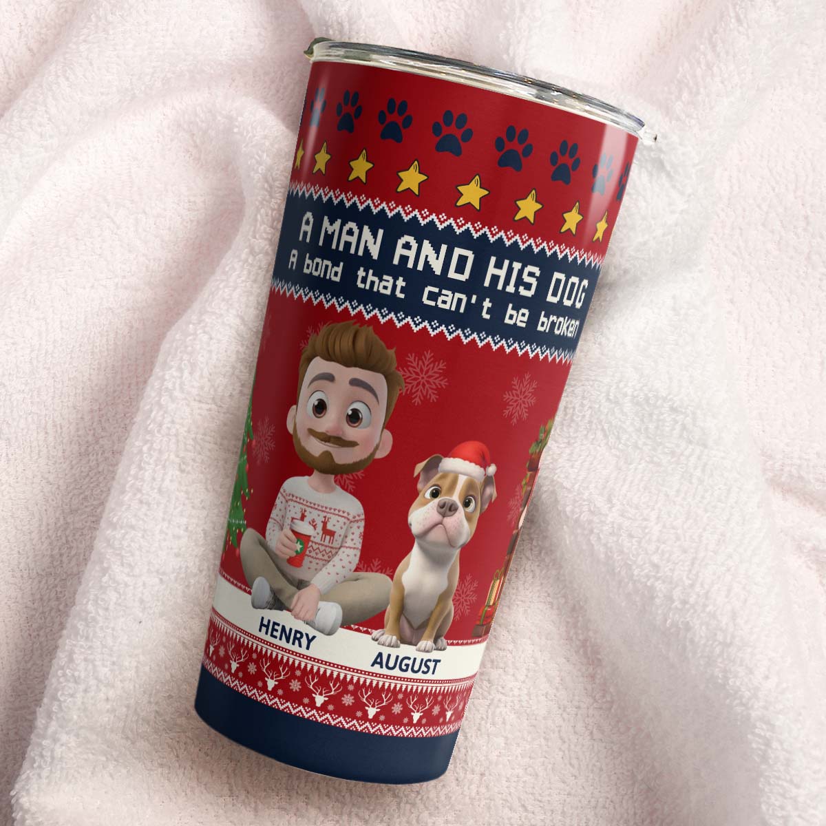 PSTB20 A Man And His Dog Xmas - Personalized Custom Tumbler