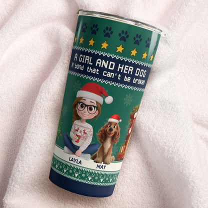 PSTB19 A Girl And Her Dog Xmas - Personalized Custom Tumbler