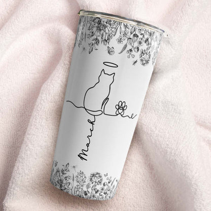 PSTB22 Toile De Jouy French Cat Line - Personalized Custom Tumbler