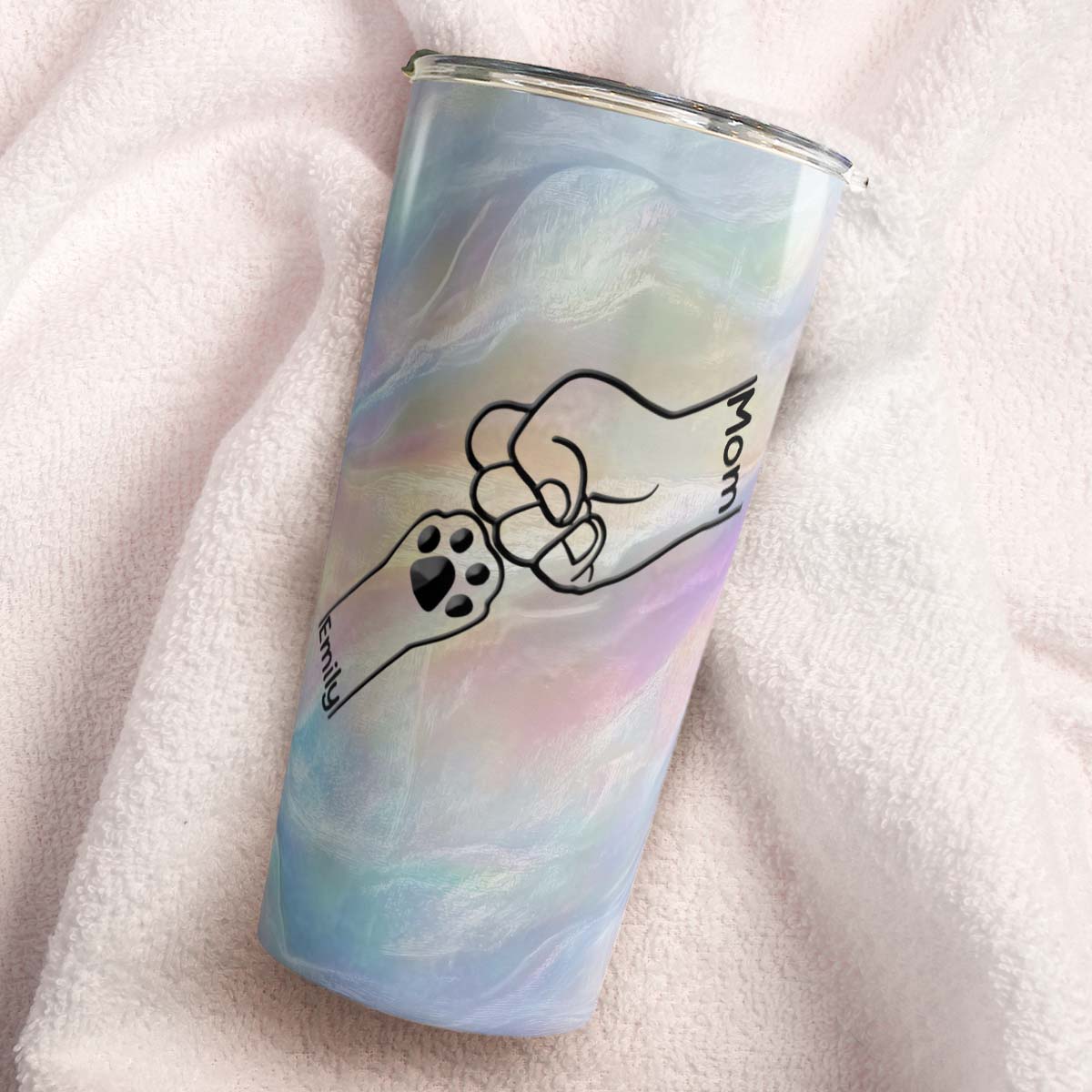 PSTB30 Paws And Human Fist Bump - Personalized Custom Tumbler
