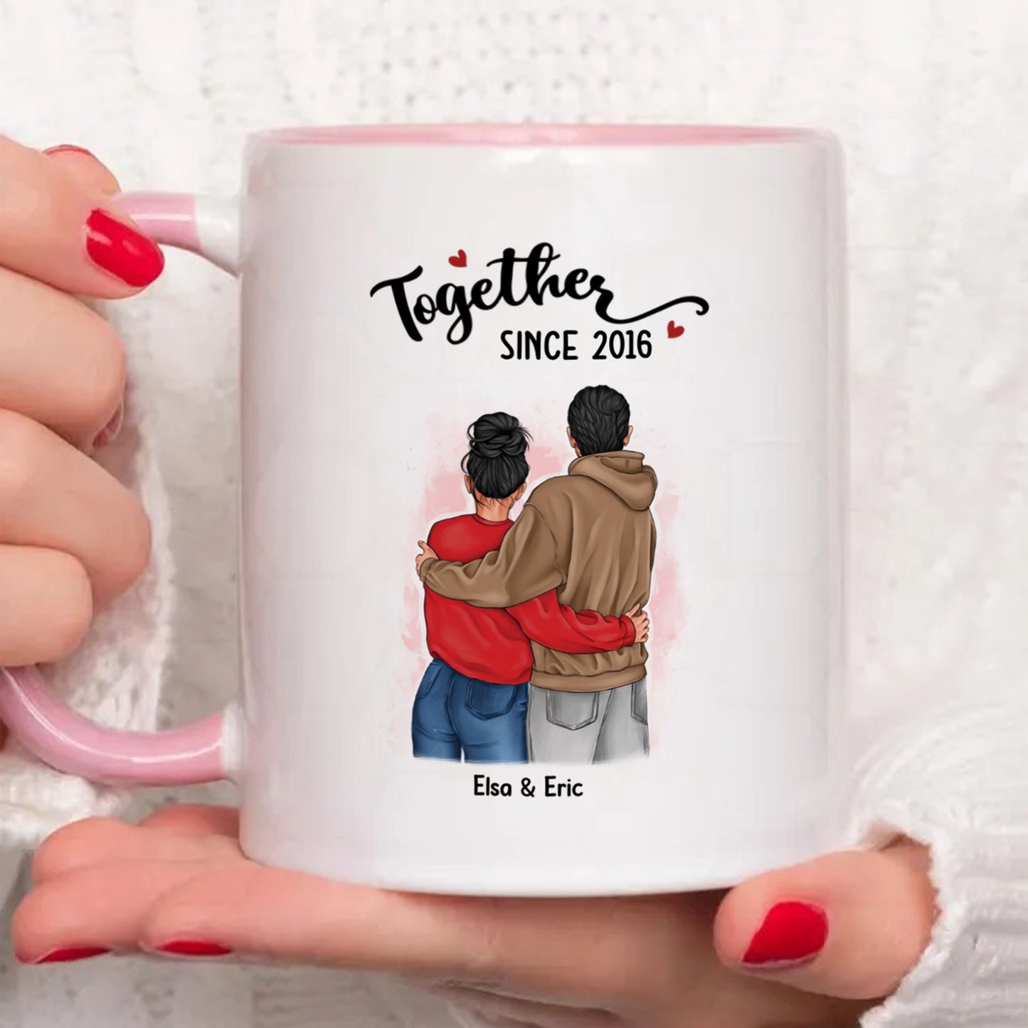 UPST02 Together Since - Personalized White Mug Accent Mug