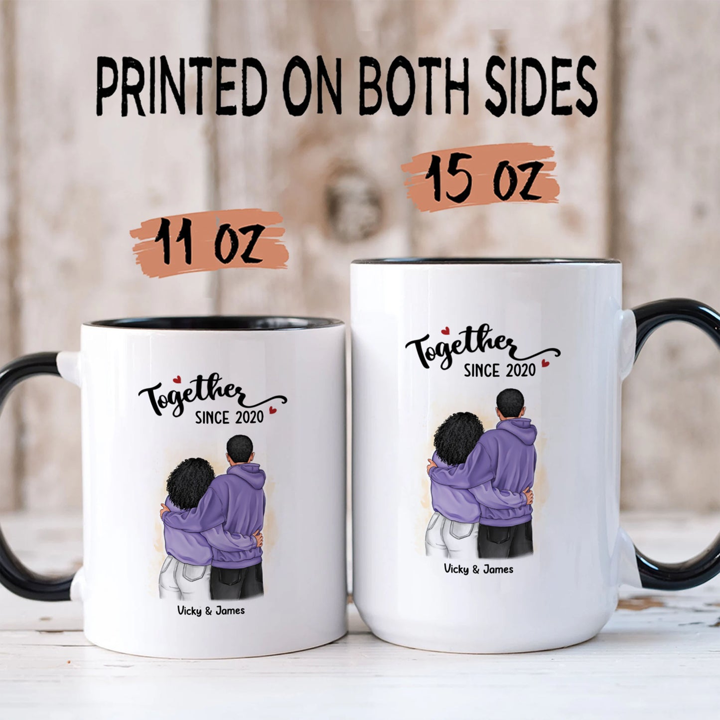 UPST02 Together Since - Personalized White Mug Accent Mug