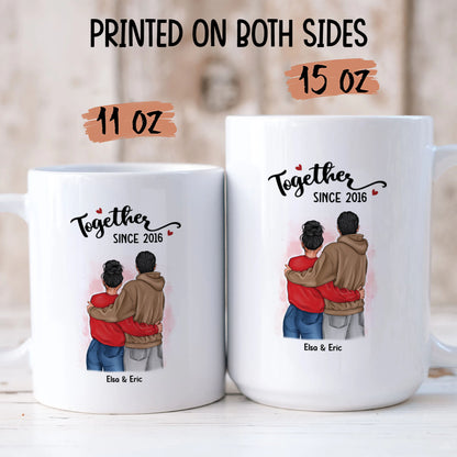 UPST02 Together Since - Personalized White Mug Accent Mug