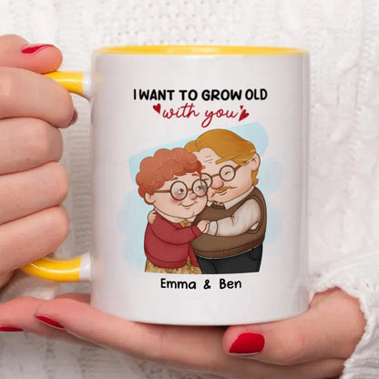 UPST01 I Want To Grow Old With You - Personalized White Mug Accent Mug