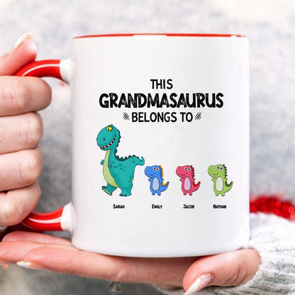 TPST02 This Grandmasaurus Belongs To - Personalized White Mug Accent Mug