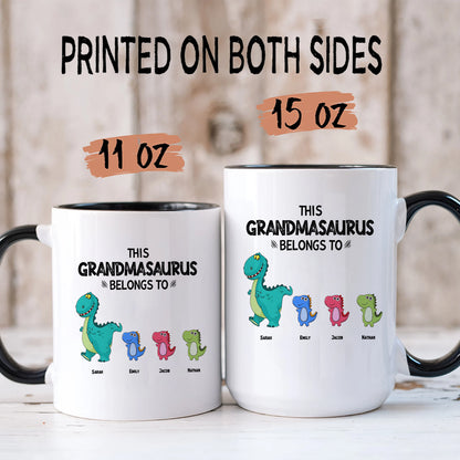 TPST02 This Grandmasaurus Belongs To - Personalized White Mug Accent Mug