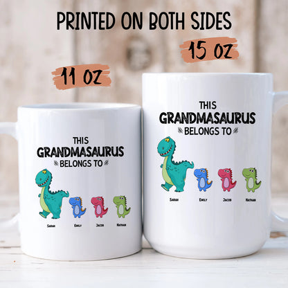 TPST02 This Grandmasaurus Belongs To - Personalized White Mug Accent Mug