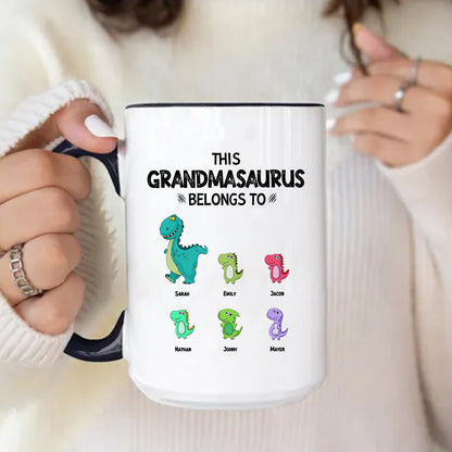 TPST02 This Grandmasaurus Belongs To - Personalized White Mug Accent Mug