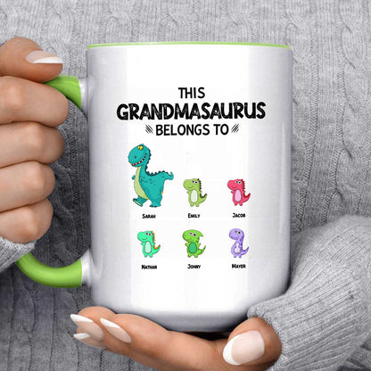 TPST02 This Grandmasaurus Belongs To - Personalized White Mug Accent Mug