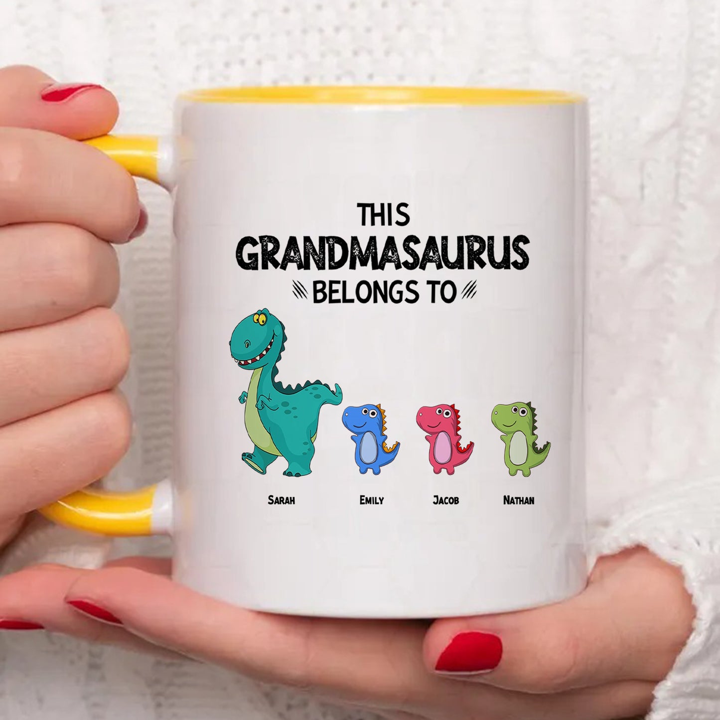 TPST02 This Grandmasaurus Belongs To - Personalized White Mug Accent Mug