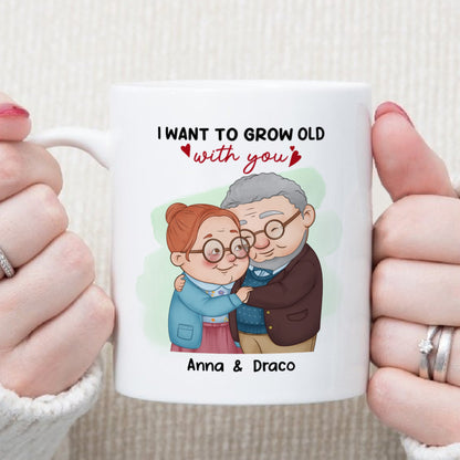 UPST01 I Want To Grow Old With You - Personalized White Mug Accent Mug