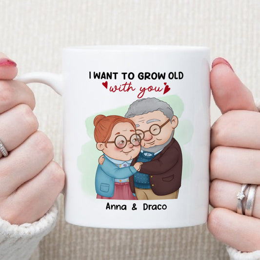 UPST01 I Want To Grow Old With You - Personalized White Mug Accent Mug