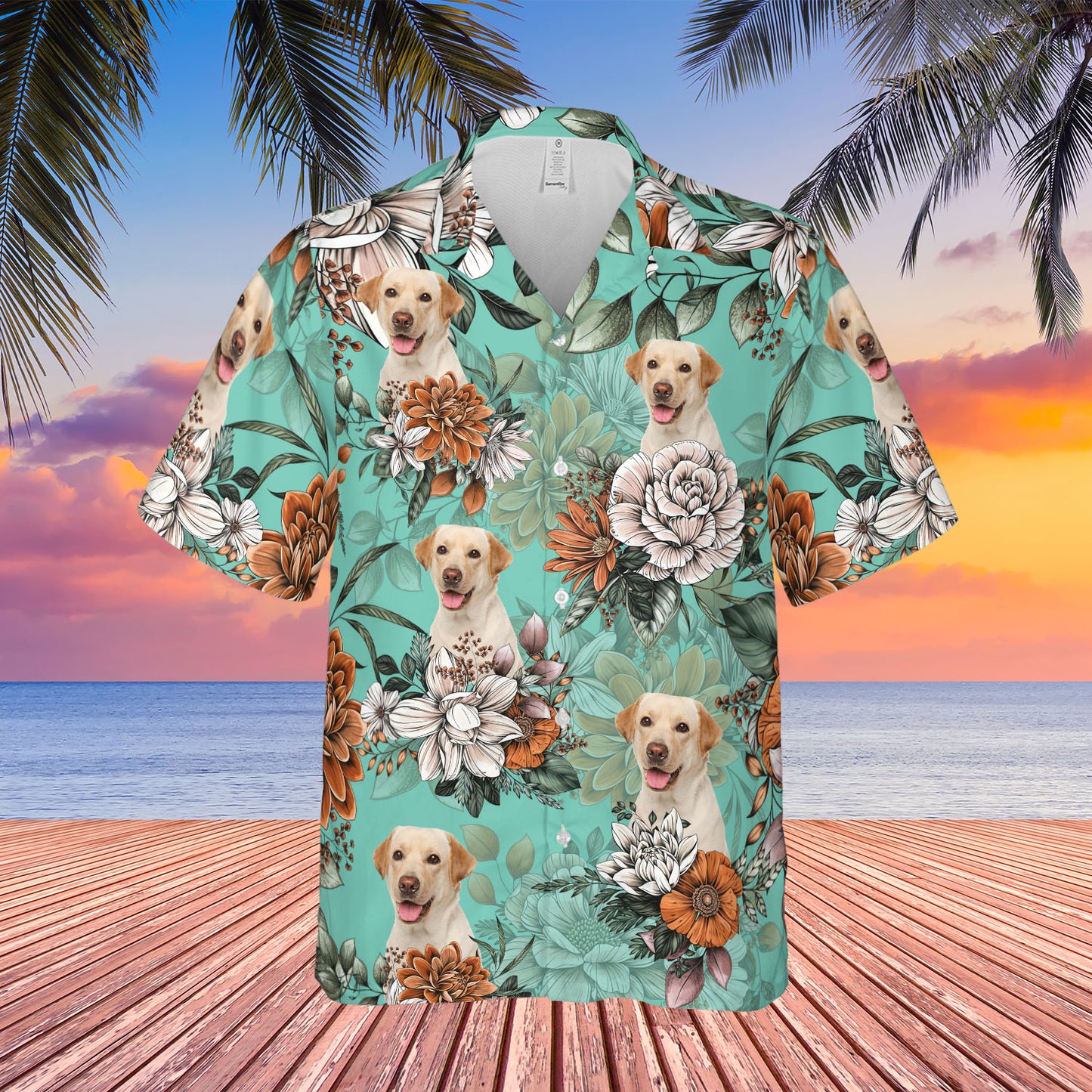 PSH18 Personalized Pet's Lover Flowers Pattern - Custom Hawaiian Shirt