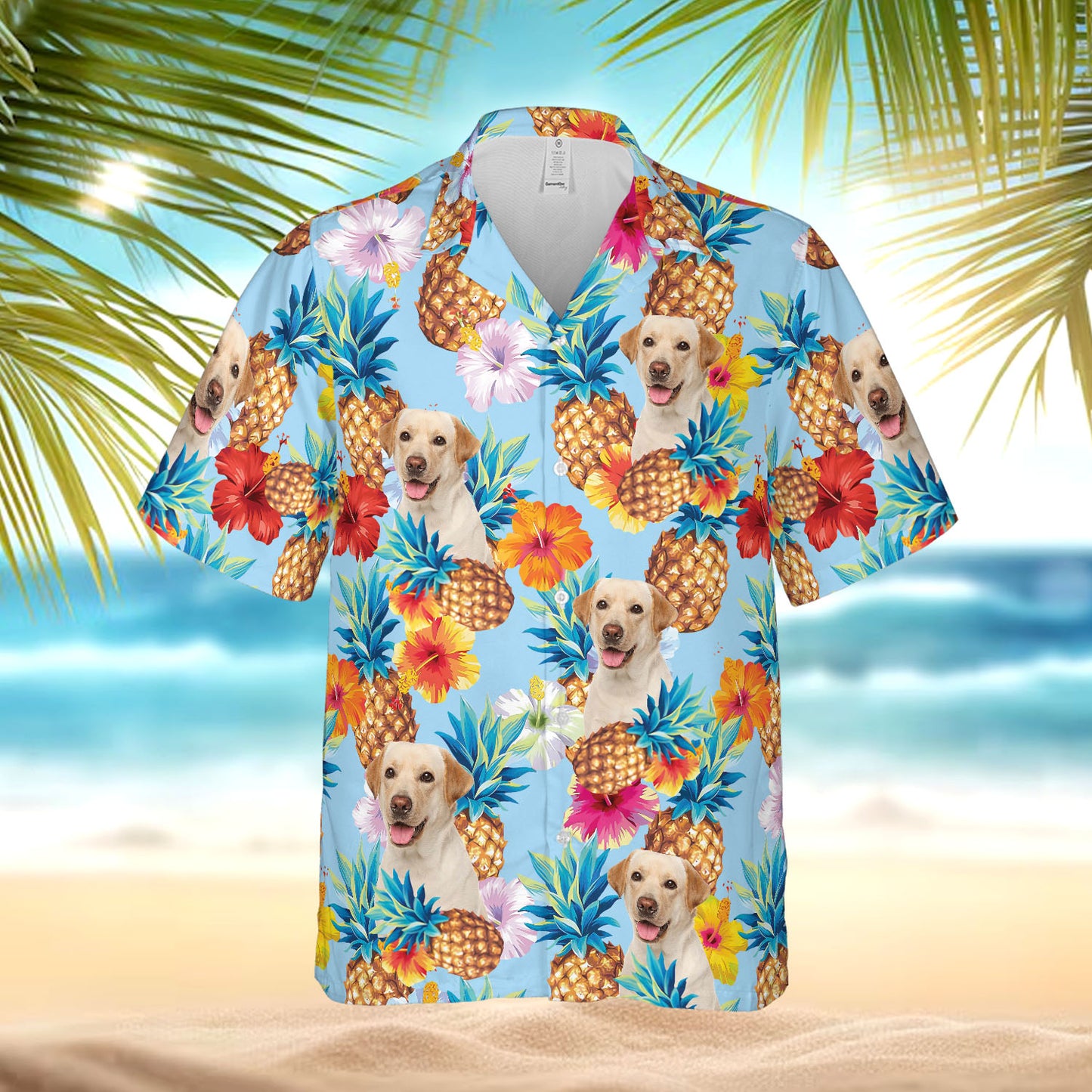 PSH19 Personalized Pet's Lover Hibiscus Pineapple - Custom Hawaiian Shirt