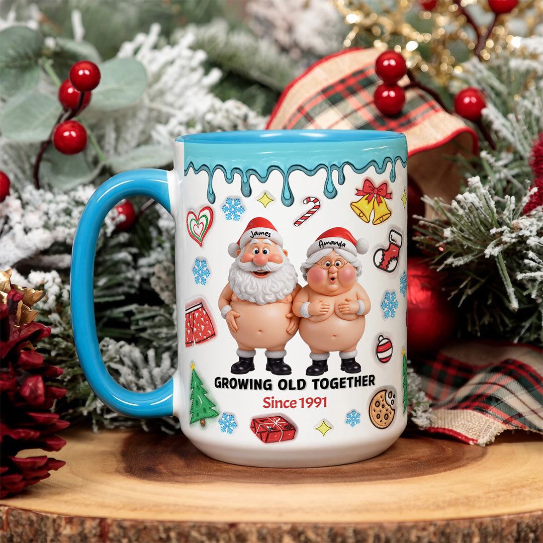 APST01 Growing Old Together Christmas Couple  - 3D Inflated Effect Custom Personalized Mug