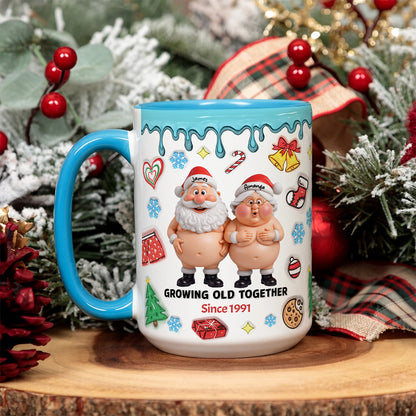 APST01 Growing Old Together Christmas Couple  - 3D Inflated Effect Custom Personalized Mug