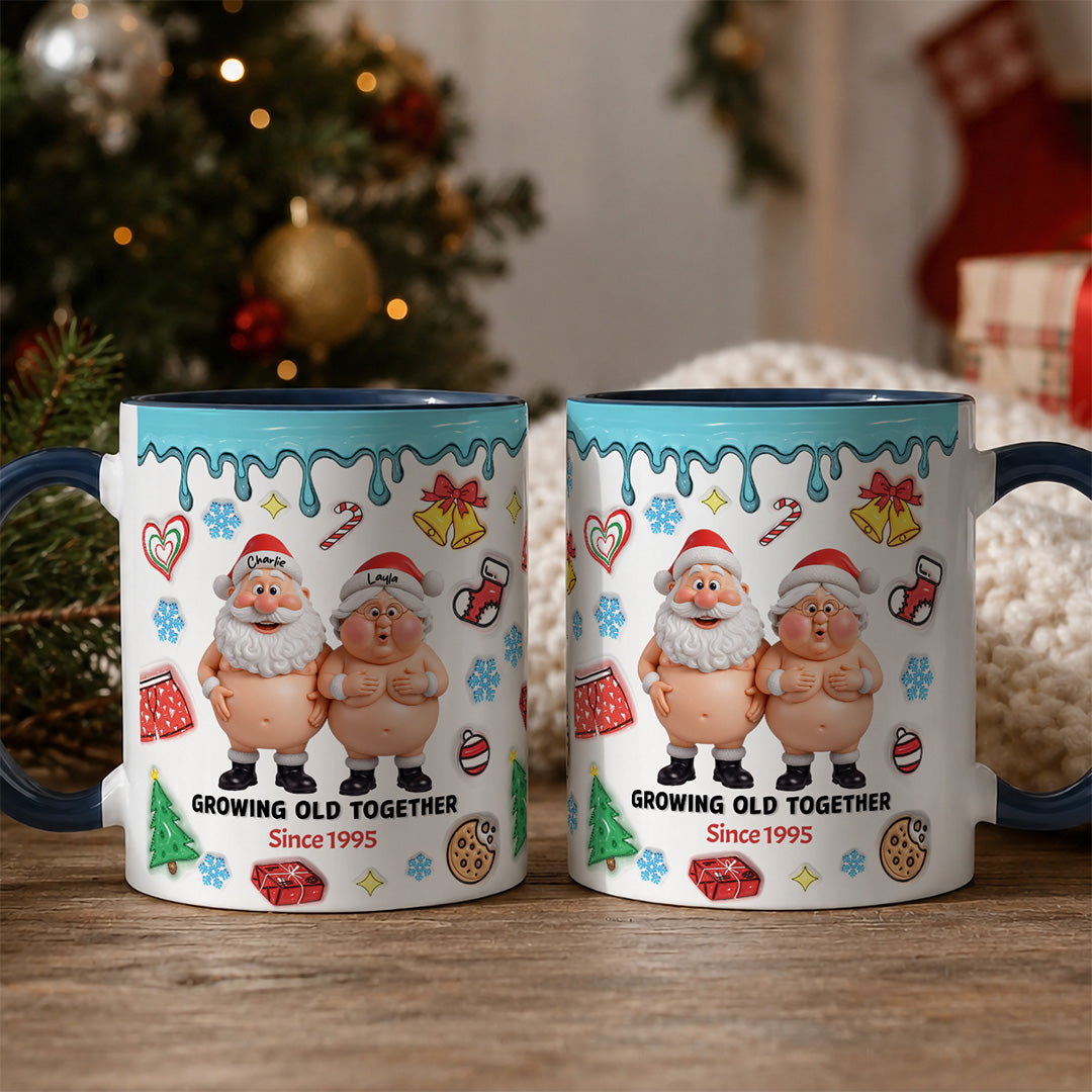 APST01 Growing Old Together Christmas Couple  - 3D Inflated Effect Custom Personalized Mug