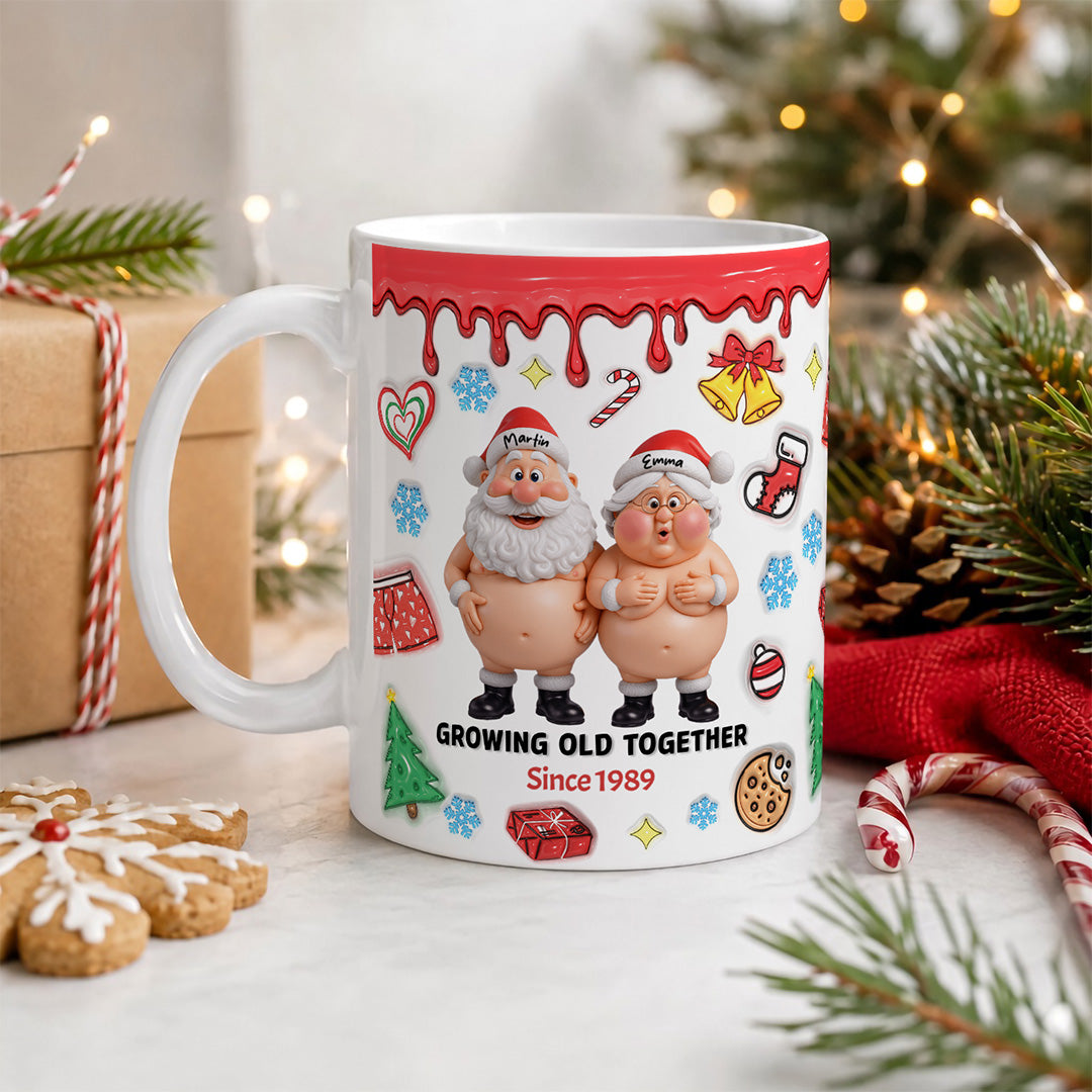 APST01 Growing Old Together Christmas Couple  - 3D Inflated Effect Custom Personalized Mug