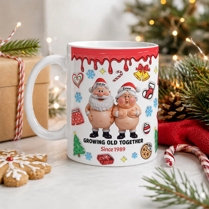 APST01 Growing Old Together Christmas Couple  - 3D Inflated Effect Custom Personalized Mug