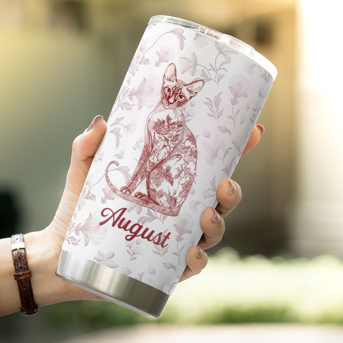 PSTB24 Toile De Jouy French Cat Lover - Personalized Custom Tumbler