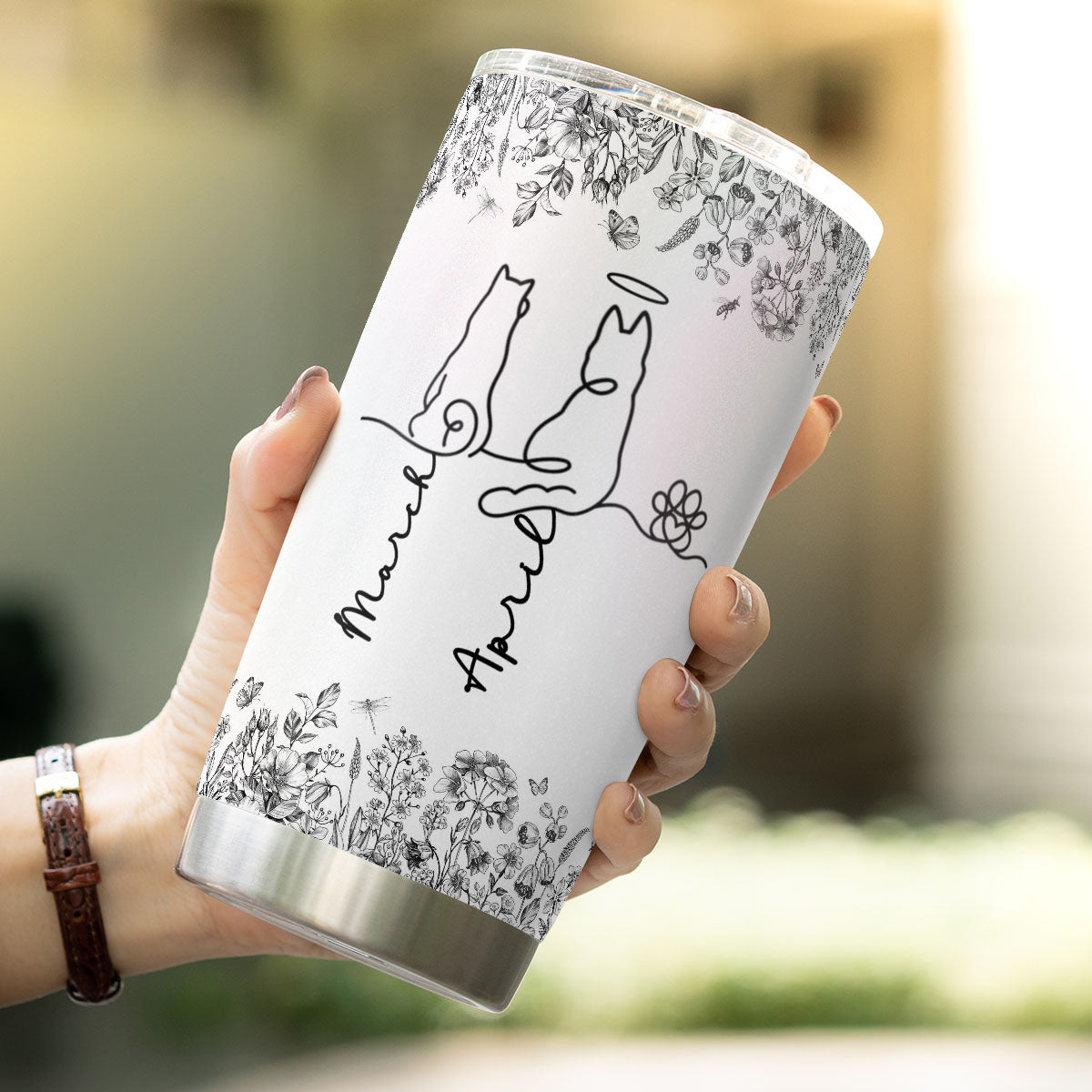 PSTB21 Toile De Jouy French Dog Line - Personalized Custom Tumbler