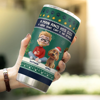 PSTB20 A Man And His Dog Xmas - Personalized Custom Tumbler