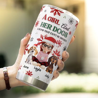 PSTB25 Girl And Her Dog Chirstmas - Personalized Custom Tumbler