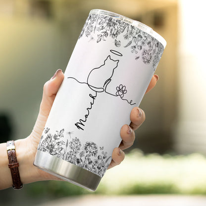 PSTB22 Toile De Jouy French Cat Line - Personalized Custom Tumbler