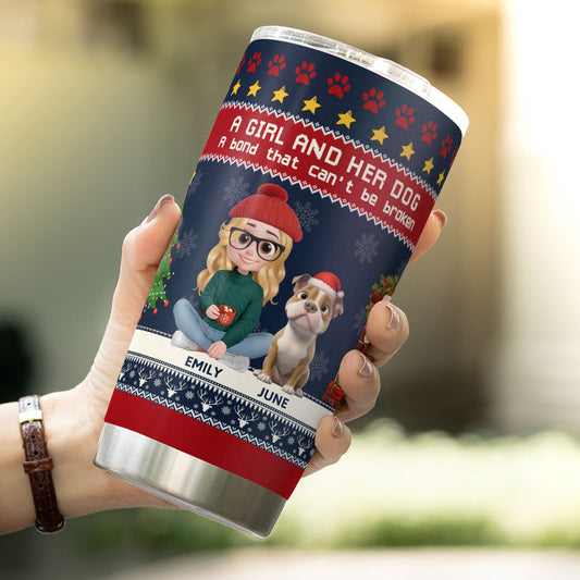 PSTB19 A Girl And Her Dog Xmas - Personalized Custom Tumbler