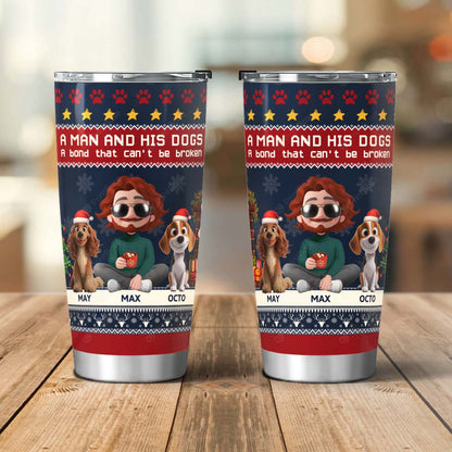 PSTB20 A Man And His Dog Xmas - Personalized Custom Tumbler