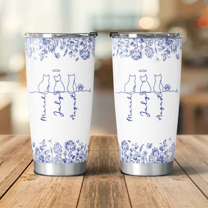 PSTB22 Toile De Jouy French Cat Line - Personalized Custom Tumbler
