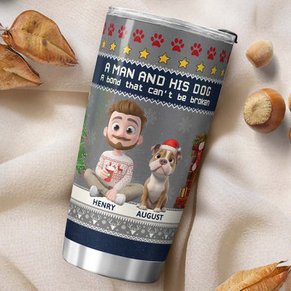 PSTB20 A Man And His Dog Xmas - Personalized Custom Tumbler