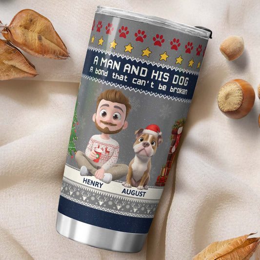PSTB20 A Man And His Dog Xmas - Personalized Custom Tumbler