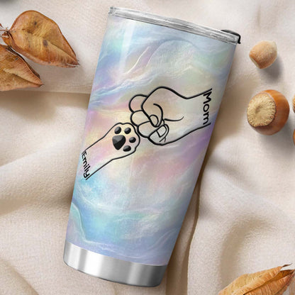 PSTB30 Paws And Human Fist Bump - Personalized Custom Tumbler