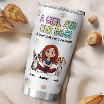 PSTB26 A Girl And Her Dog 3D Inflated Effect - Personalized Custom Tumbler
