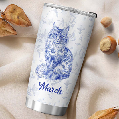 PSTB24 Toile De Jouy French Cat Lover - Personalized Custom Tumbler