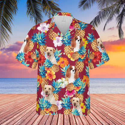 PSH19 Personalized Pet's Lover Hibiscus Pineapple - Custom Hawaiian Shirt