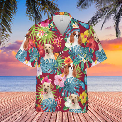 PSH20 Personalized Pet's Lover Hibiscus Butterflies - Custom Hawaiian Shirt