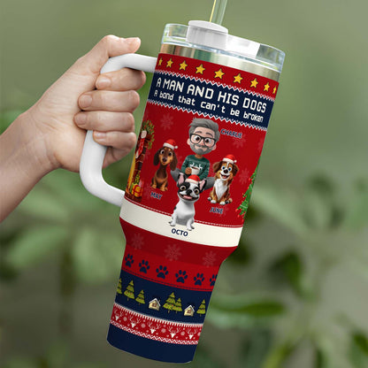 PSTB20 A Man And His Dog Xmas - Personalized Custom Tumbler