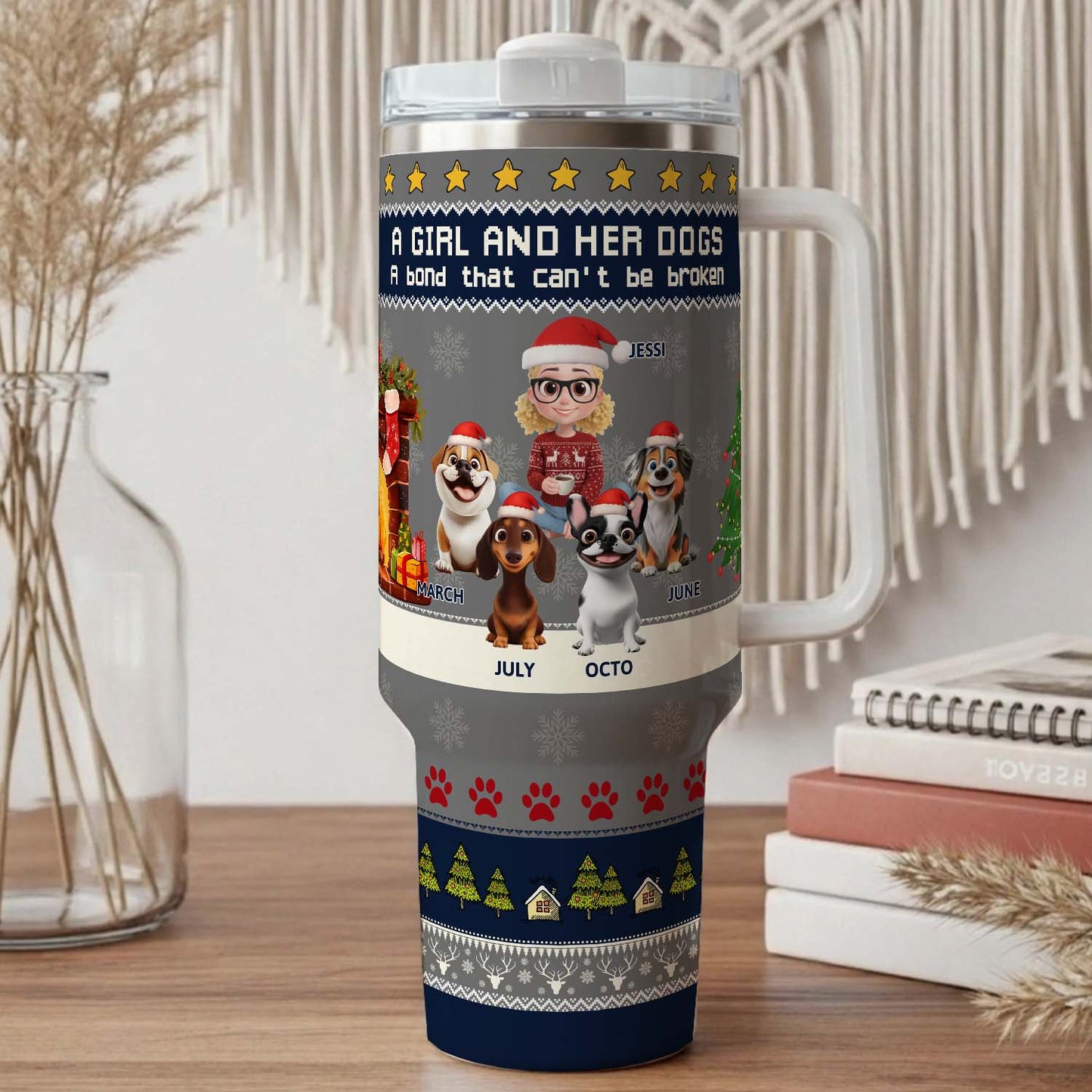 PSTB19 A Girl And Her Dog Xmas - Personalized Custom Tumbler