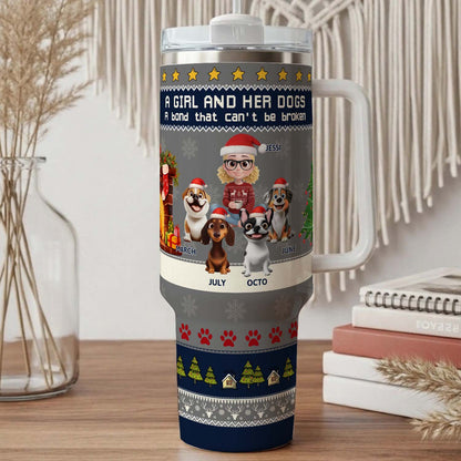 PSTB19 A Girl And Her Dog Xmas - Personalized Custom Tumbler