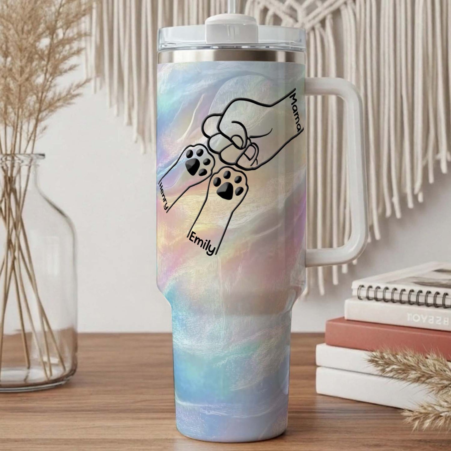 PSTB30 Paws And Human Fist Bump - Personalized Custom Tumbler