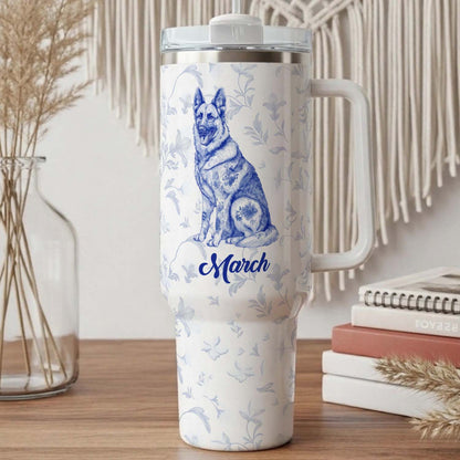PSTB23 Toile De Jouy French Dog Lover - Personalized Custom Tumbler