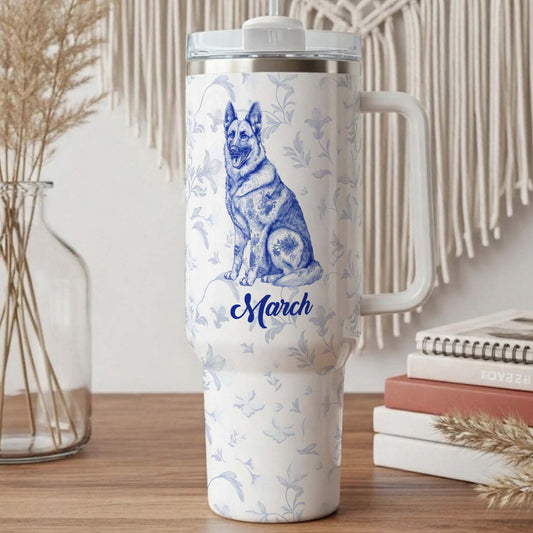 PSTB23 Toile De Jouy French Dog Lover - Personalized Custom Tumbler