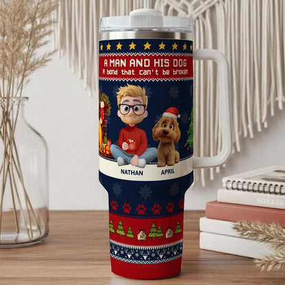 PSTB20 A Man And His Dog Xmas - Personalized Custom Tumbler