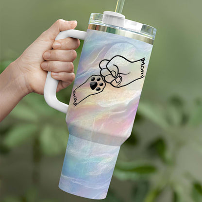 PSTB30 Paws And Human Fist Bump - Personalized Custom Tumbler
