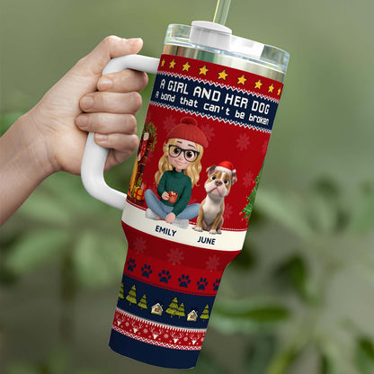 PSTB19 A Girl And Her Dog Xmas - Personalized Custom Tumbler